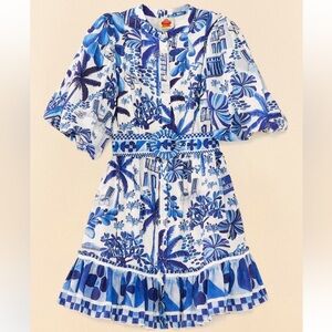 Farm Rio - Sweet Rio Puff Sleeve Mini Dress - M - NWT
